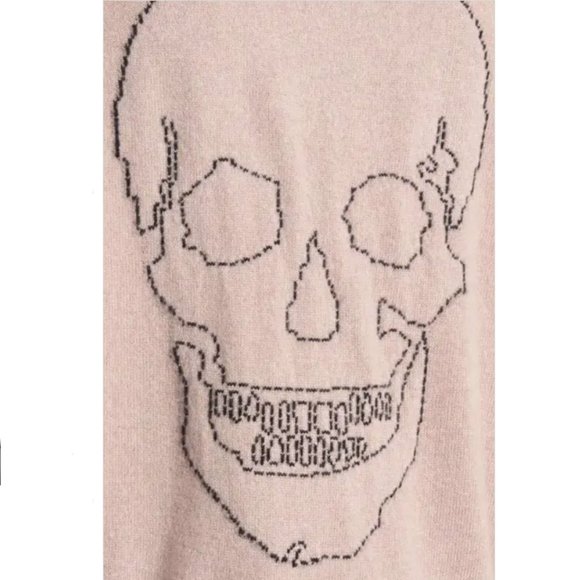100% cashmere pink skull funnel neck sweater - Picture 4 of 5